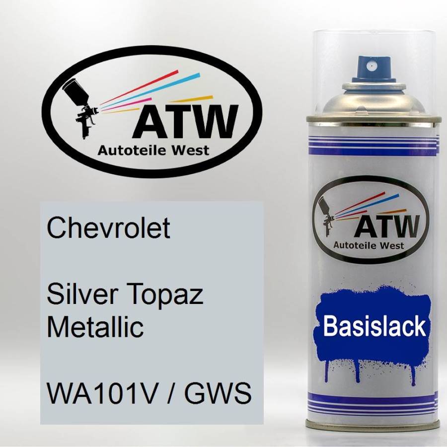 Chevrolet, Silver Topaz Metallic, WA101V / GWS: 400ml Sprühdose, von ATW Autoteile West.
